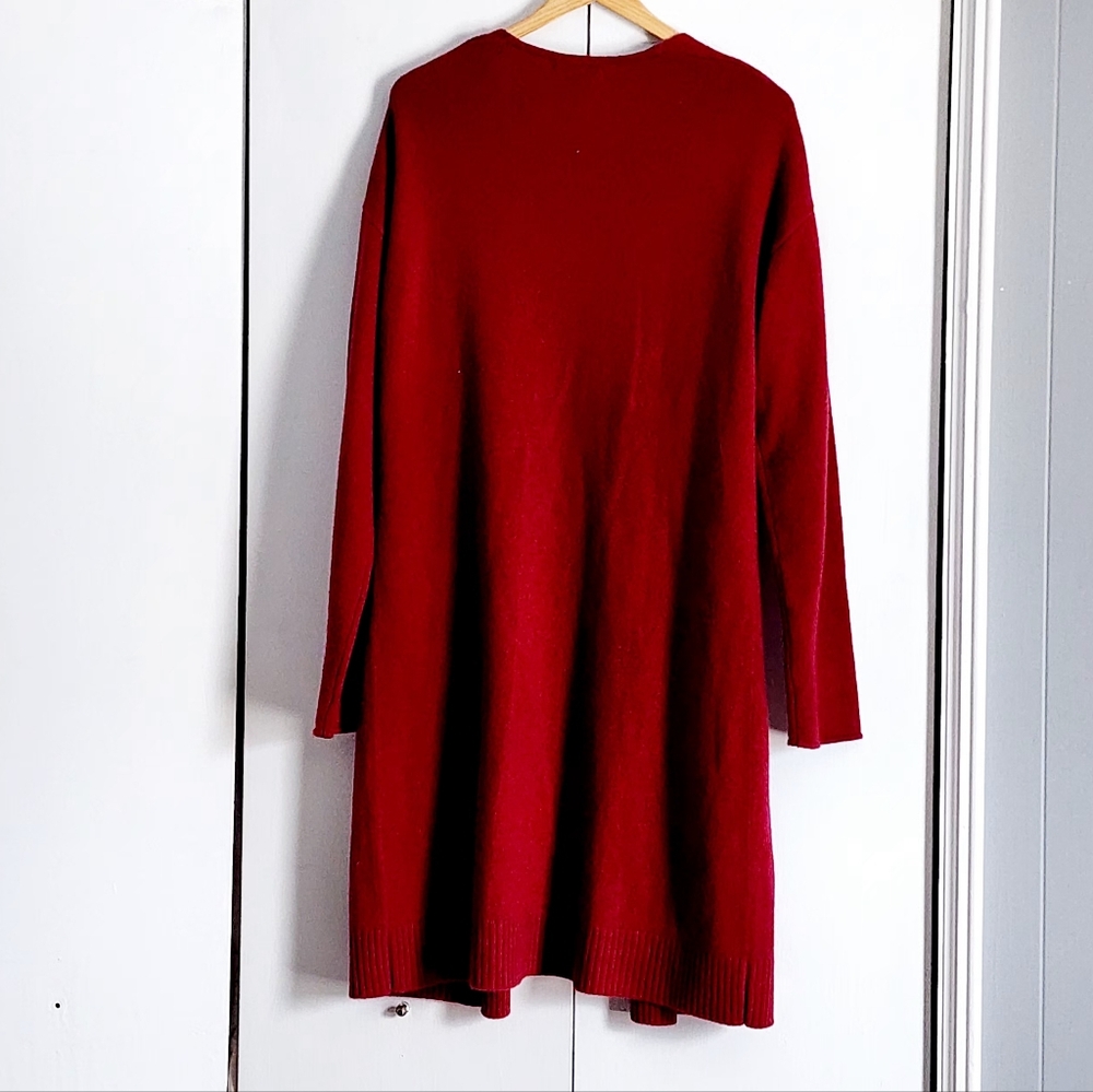 State Cashmere Red Women's Cardigan Sweater - Picture 2 of 4